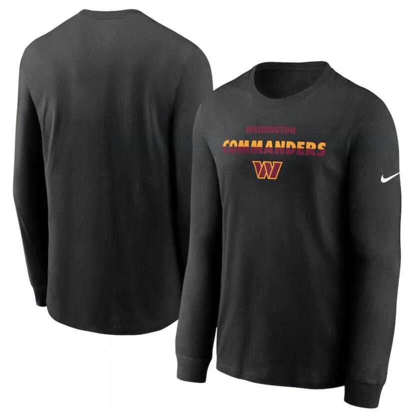 Men's Washington Commanders Nike Black Script Long Sleeve T-Shirt,We sell and wholesale Men's Washington Commanders Nike Black Script Long Sleeve T-Shirt on line form chian!